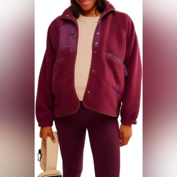 Free People Jackets & Blazers - FP MVMT X Hatch HIT Fleece Jacket  Deep Maroon – Size L – New With Tags
